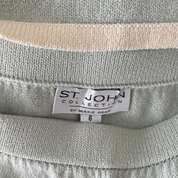 ST. JOHN COLLECTION by Marie Green Cream Vintage 80s Size 6 M Sweater Knit Skirt - Picture 4 of 10